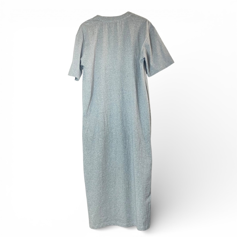 Anthropologie Gray Midi T-Shirt Dress with Blue Shell Graphic - Picture 3 of 8